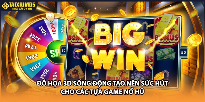 Đồ họa 3D sống động tạo nên sức hút cho các tựa game nổ hũ